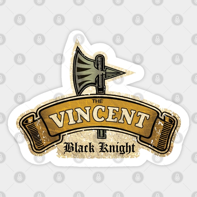 Vincent - Black Knight Sticker by Midcenturydave